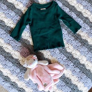 3/$12 Gymboree Baby Dark Green Frilly Long Sleeve